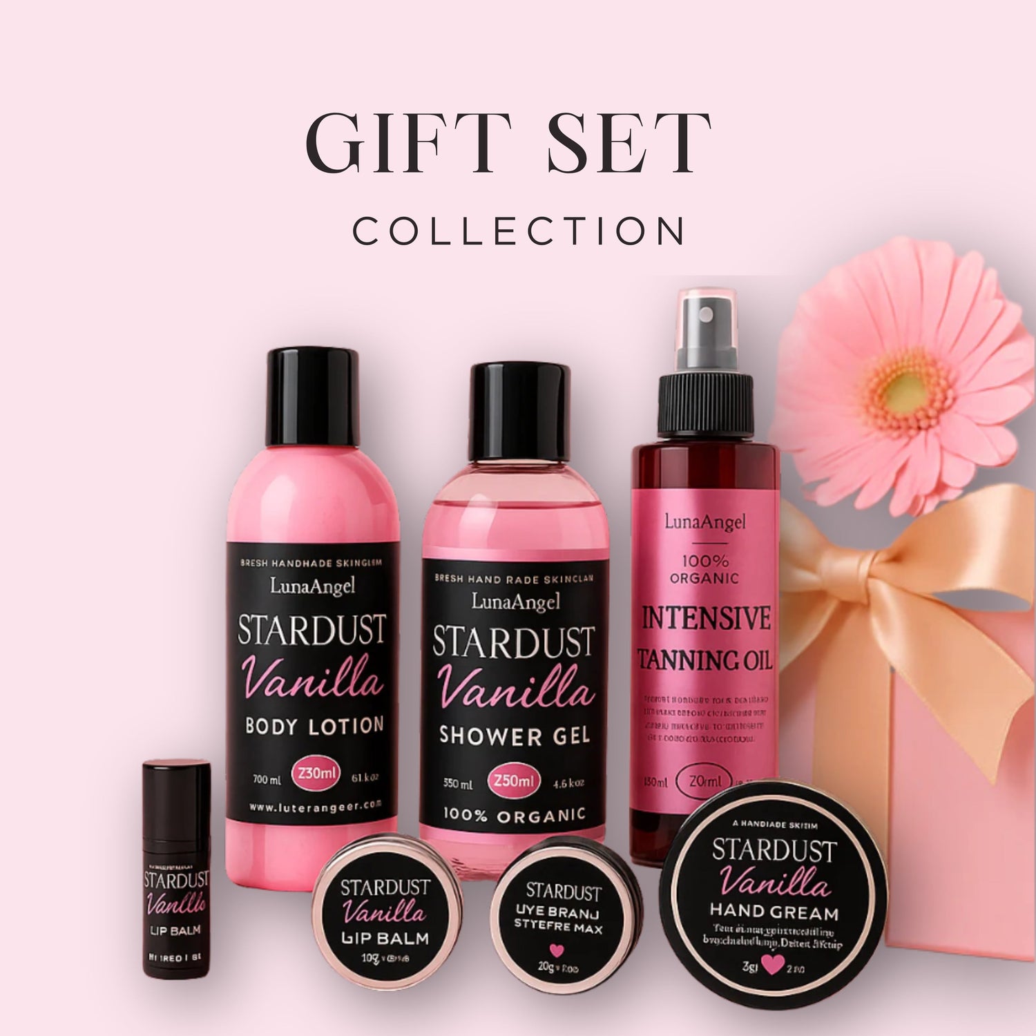 LunaAngel Gift Set Collection featuring curated skincare and body care bundles for gifting and self-care