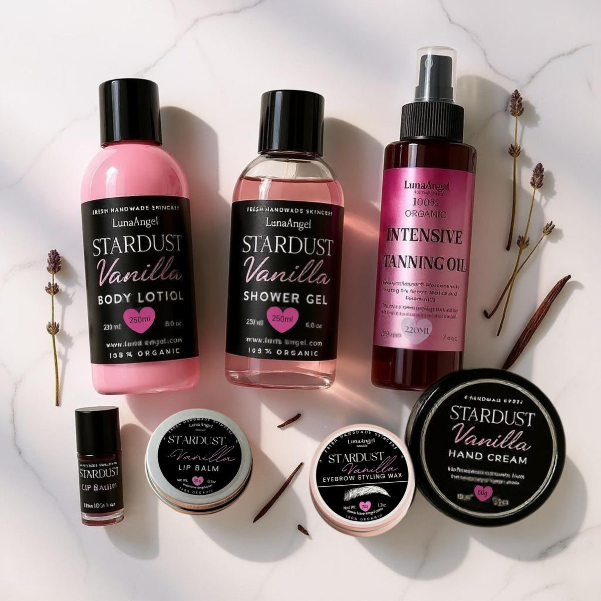 Stardust Vanilla Complete Glow Gift Set – 7 Organic Skincare Products